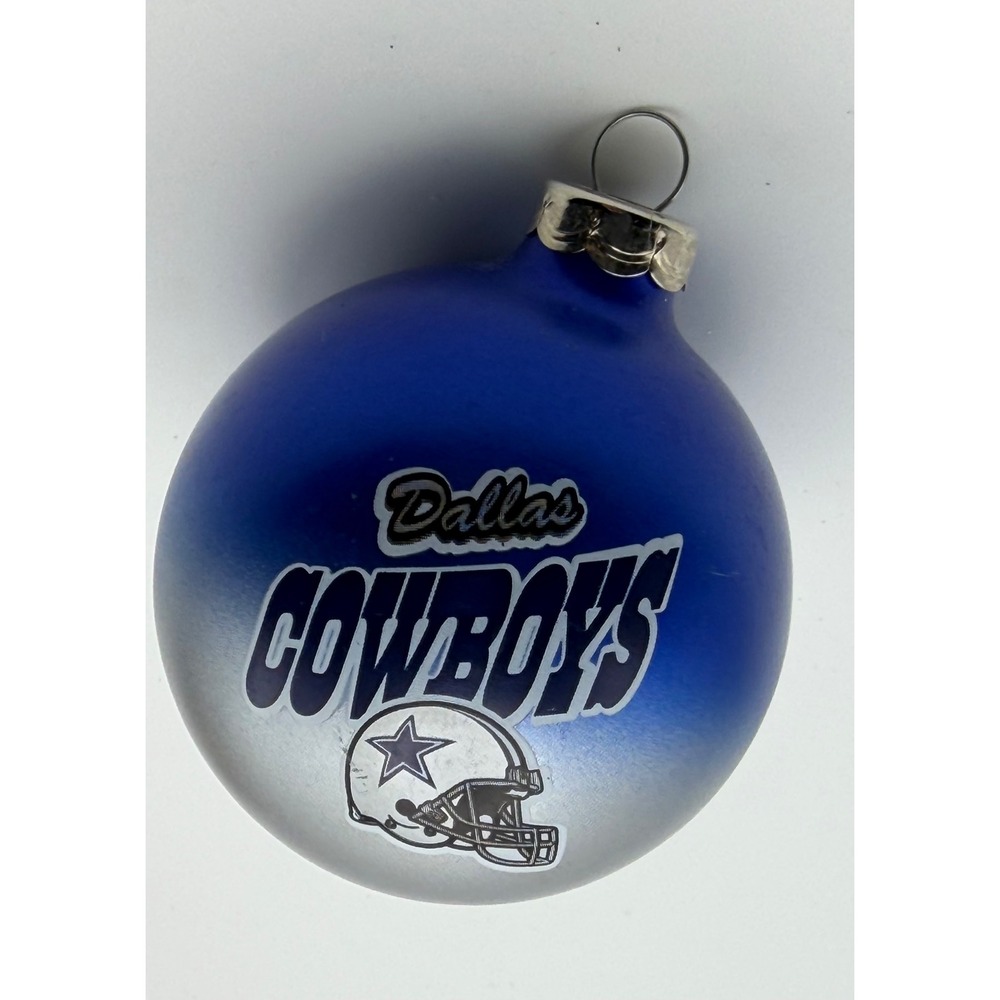 Vintage Dallas Cowboys Glass Christmas Ornament Topperscot Sports Series 99-02